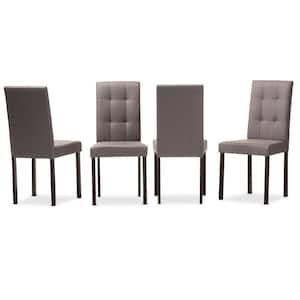 Andrew 9-Grids Gray Fabric Upholstered Dining Chairs (Set of 4)