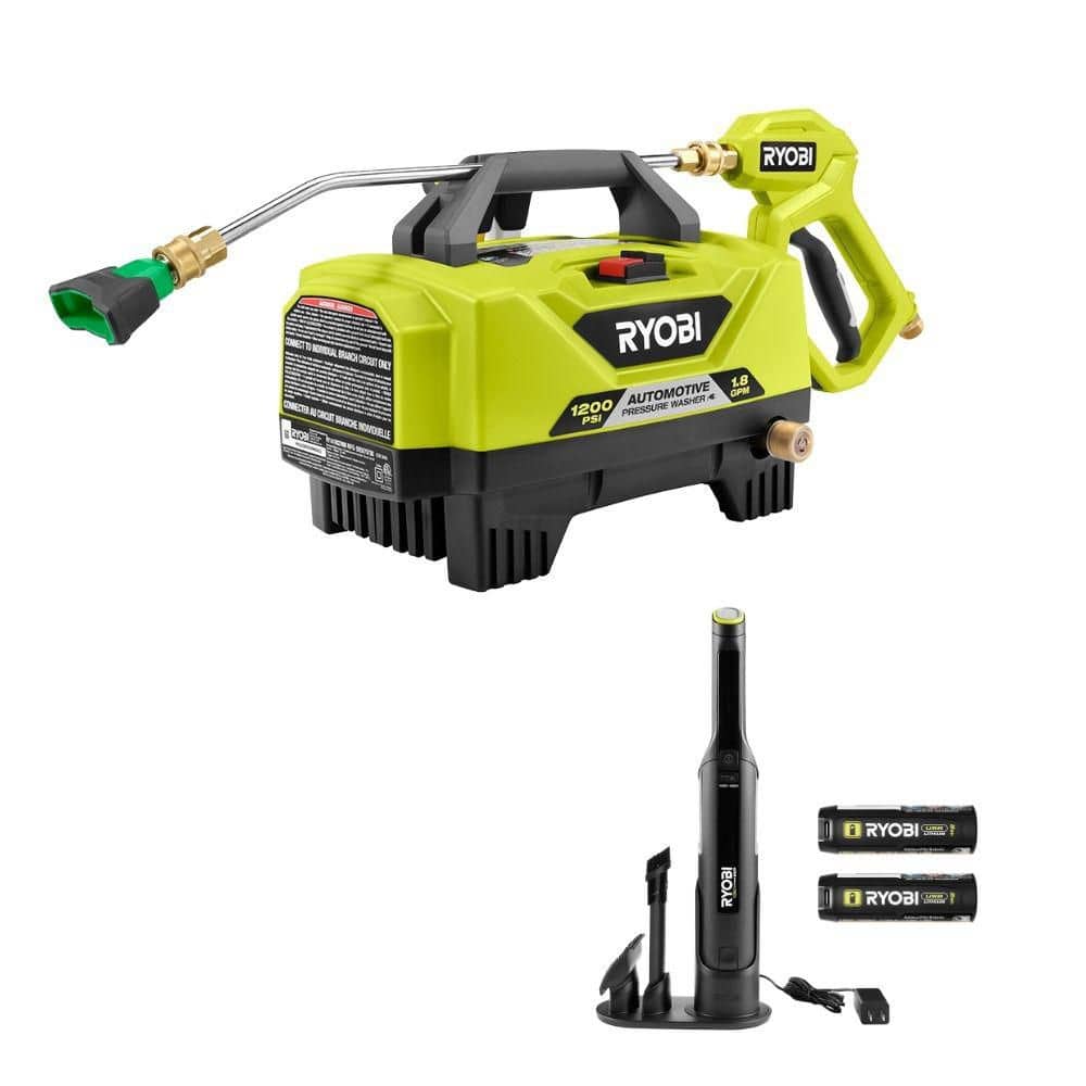 1200 PSI 1.8 GPM Cold Water Automotive Electric Pressure Washer w/ USB Lithium HP Compact Hand Vacuum Cleaner Kit price history on PriceWatchPro
