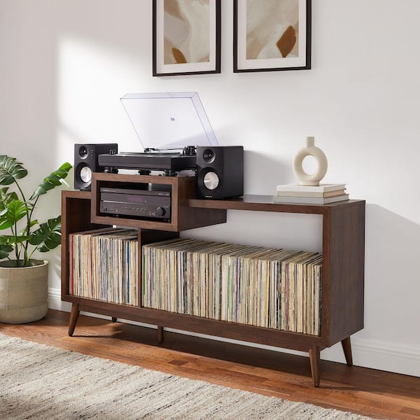 CROSLEY FURNITURE Nashville Brown Large Record Player Media