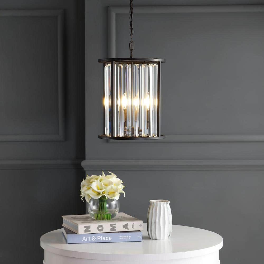 Bevin 16" Oil Rubbed Bronze Cylinder Crystal LED Pendant