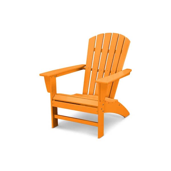 POLYWOOD Grant Park Traditional Curveback Tangerine Plastic Outdoor Patio Adirondack Chair (Set of 1)