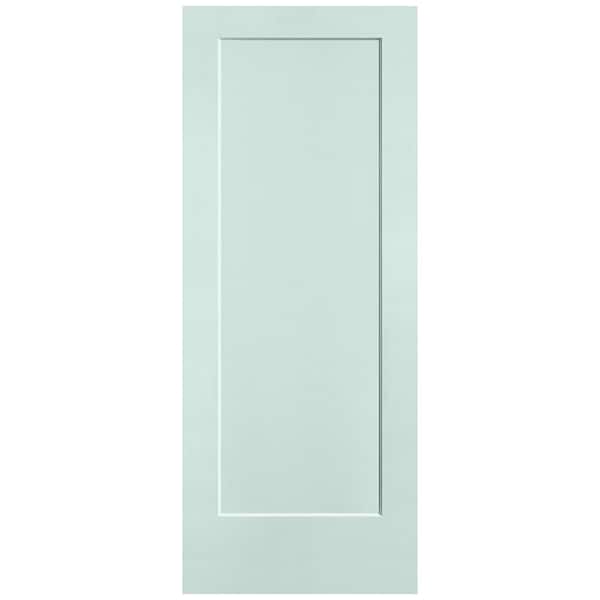 32 in. x 80 in. 1-Panel Lincoln Park Single Bore Hollow Core Sea Glass Molded Composite Interior Door Slab