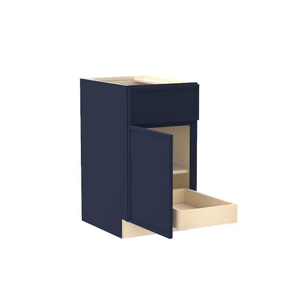 Franklin 18 in. W x 24 in. D x 34.5 in. H Assembled Plywood Base Kitchen Cabinet in Vessel Blue with 1ROT Soft Close LH