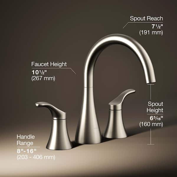 KOHLER Simplice Double-Handle Tub Faucet Trim in Vibrant Brushed Nickel (Valve Not Included)