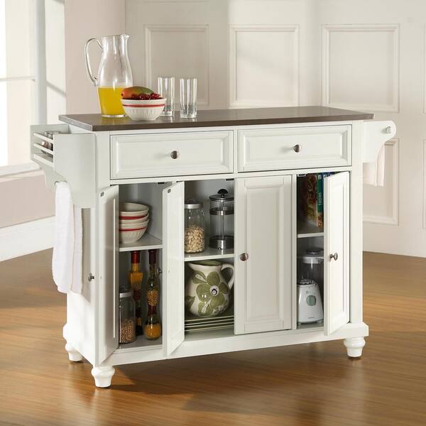 Steve Silver Furniture Zermatt 3pc Kitchen Island, 48" Grey Marble Top W/ 2 Black Vegan Leather Counter Stools, Dual Towel Racks, Wine Rack