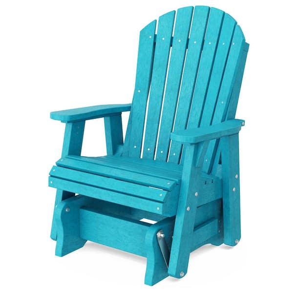 Wildridge Heritage 1-Person Aruba Blue Plastic Outdoor Glider