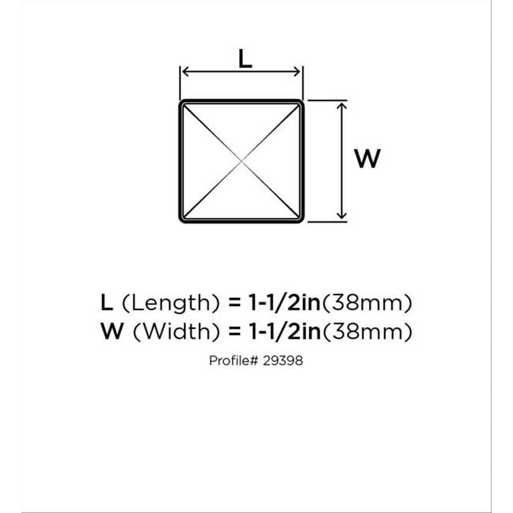 Polished Chrome Square Cabinet Knob with Mounting Hardware