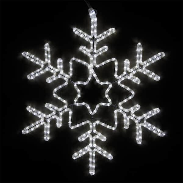  150 Pieces Plastic Snowflake Ornaments Winter White