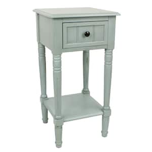 Simplify Antique Iced Blue 1-Drawer End Table