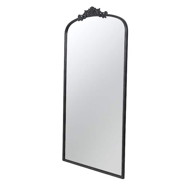 Black 36 in W x 66.2 in. H Mid Century Arch MDF Framed Mirror Wall Mirror Wall Decor Mirror