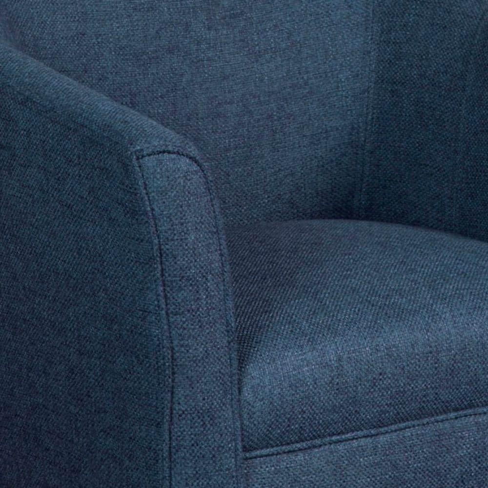 Mid-Century Modern Barrel Accent Chair with Brown Wood Legs