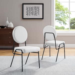 Craft Upholstered Fabric Dining Side Chairs - Set of 2 in Black White
