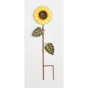 21 in. Metal Sunflower Garden Stake (Set of 3)