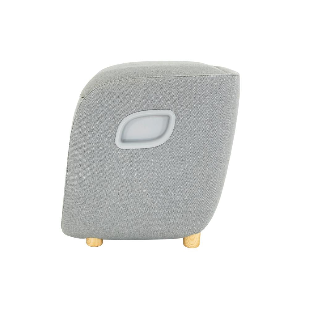 Gray Fabric Foot Calf Lumbar Ottoman Massager with Heated Therapy