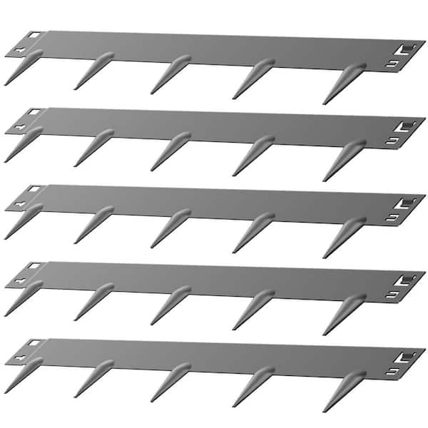 39 in. L x 4 in. H x 0.06 in. W Gray Rust-Resistant Bendable Pathway Metal Landscape Spike Edging Borders (5-Pack)