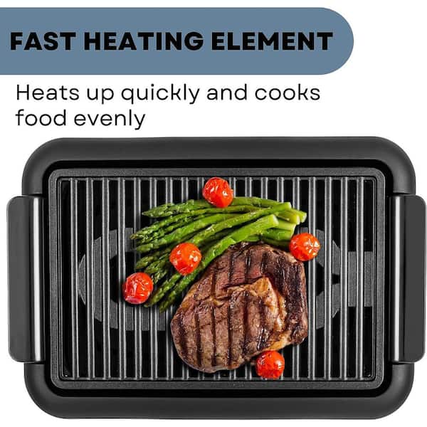hOmeLabs Smokeless Indoor Electric Grill - Removable Non-Stick Grill Grates
