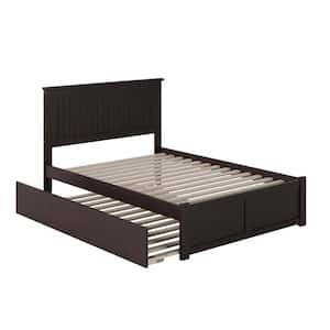 Nantucket Espresso Full Platform Bed with Flat Panel Foot Board and Full Urban Trundle Bed Bed