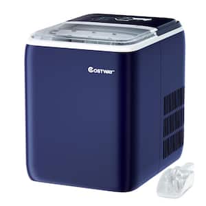 10.5 in. 44 lbs/24-Hours Portable Ice Maker Self-Clean with Scoop in Navy