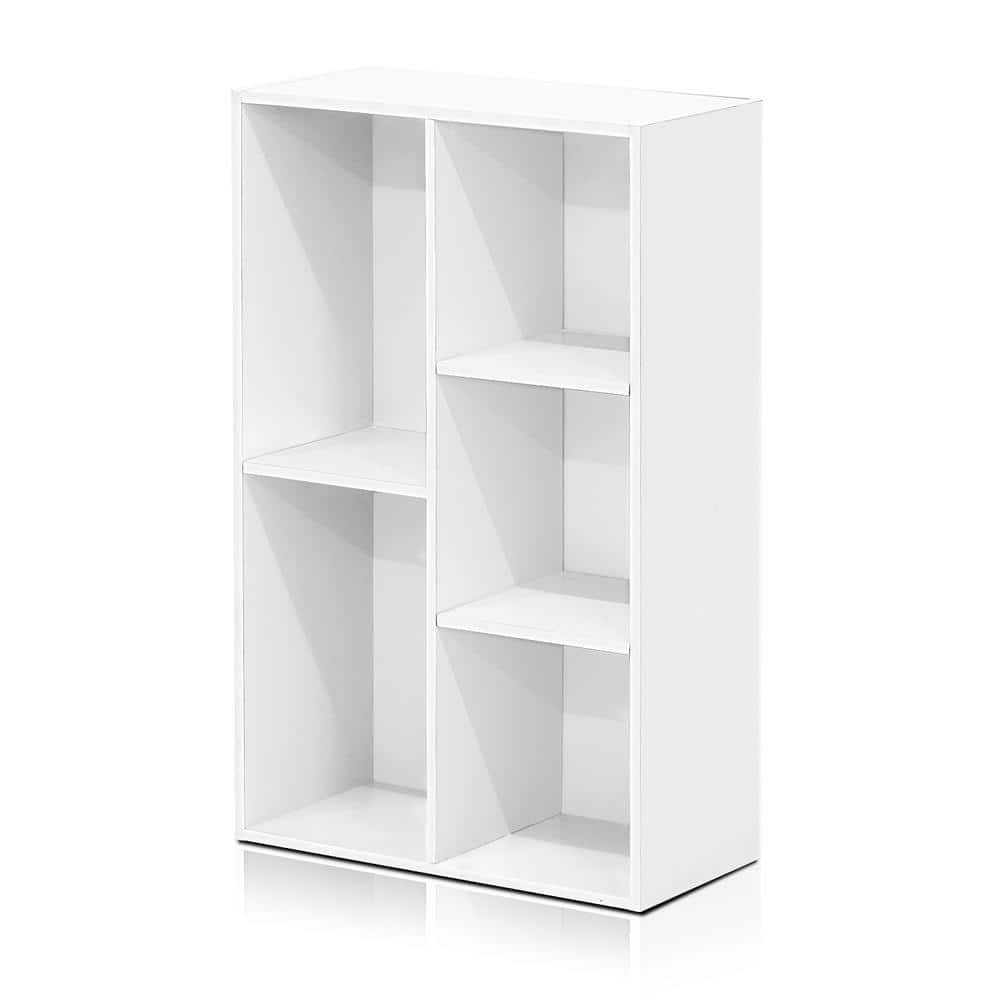Sleek White Wood 5-Cube Organizer for Chic Storage