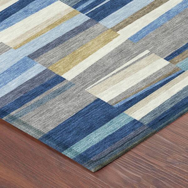 Chantille Machine Washable Indoor/Outdoor Abstract ACN2575 Navy 10 ft. x 14 ft. Area Rug