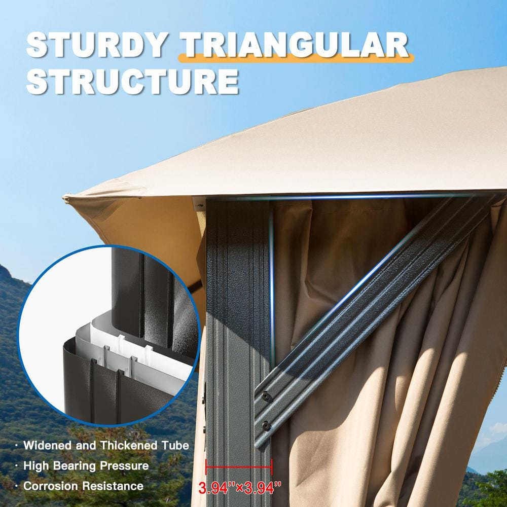 10 ft x 14 ft Nude Steel Folding Canopy Gazebo