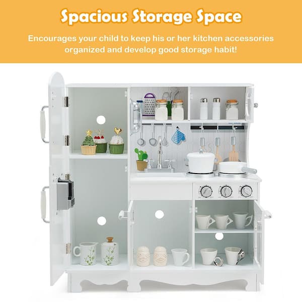 Play Kitchen Pretend Play Cookware Set Toys for Kids with Water Dispenser