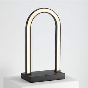 LUCĒ By Mercer Project - ARCO, 18 in. Modern LED Arched Table Lamp, 3000K, 834 Lumens, Matte Black