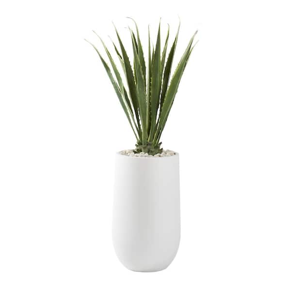 D&W Silks Indoor Artificial 5.5' Agave Plant In Large Round Planter