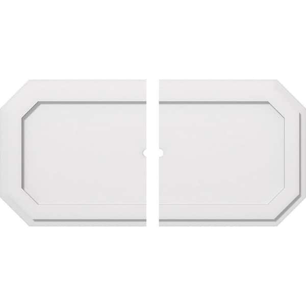 Ekena Millwork 36 in. W x 18 in. H x 1 in. ID x 1 in. P Emerald Architectural Grade PVC Contemporary Ceiling Medallion (2-Piece)