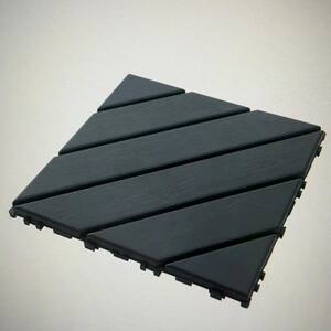 Gray 12 in. x 12 in. x 0.8 in. Thick Plastic Interlocking Deck Tiles, Waterproof All Weather Use 36 sq. ft. (36-Pack)