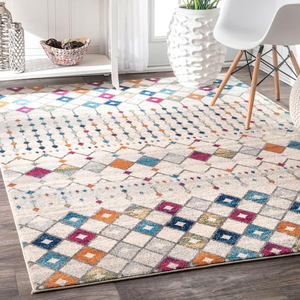 Blythe Modern Moroccan Trellis Doormat 2 ft. x 3 ft.  Multi Area Rug
