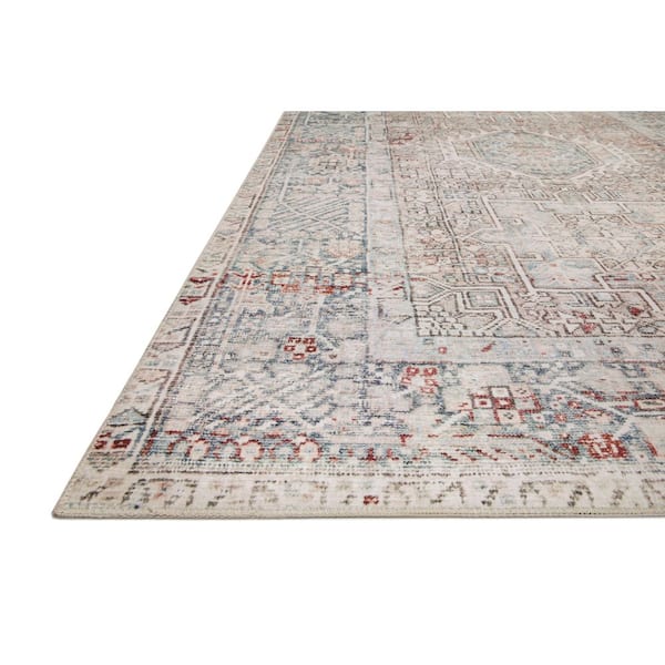Chris Love Julia Jules Natural / Ocean 2 ft. 6 in. x 12 ft. Traditional Runner Rug