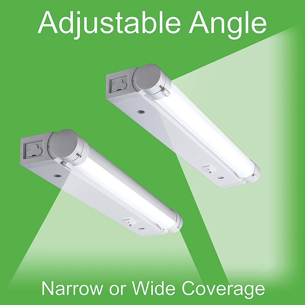 32 Inch White Adjustable Under Cabinet Light with Dim-To-Warm