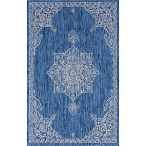Blue Antique Outdoor 7 ft. x 10 ft. Area Rug