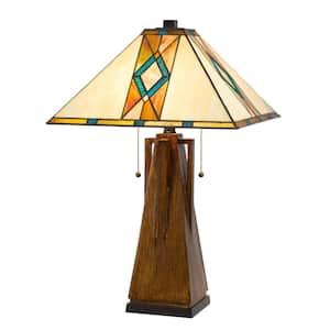 25 in. Brown Resin Indoor Table Lamp with Shade