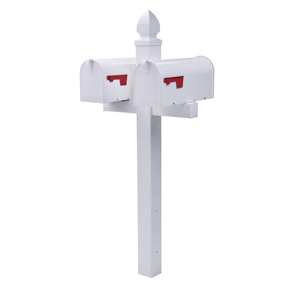 Whitley White Polycarbonate Traditional Mailbox Post
