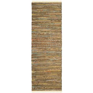 Rag Rug Yellow/Multi 2 ft. x 6 ft. Striped Speckled Runner Rug