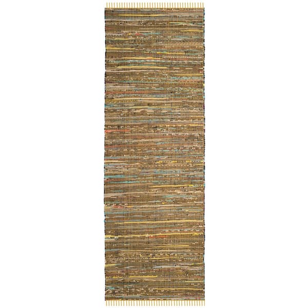 SAFAVIEH Rag Rug Yellow/Multi 2 ft. x 6 ft. Striped Speckled Runner Rug