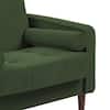 Uixe Mid-Century Modern Green Corduroy Fabric Upholstery Arm Chair with Wood Legs (Set of 2) SF0005-GN-2