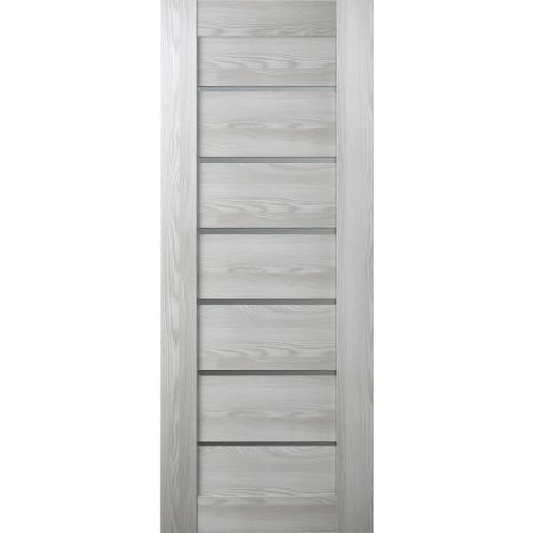 Belldinni Vona 07-02 24 in. x 96 in. No Bore 8-lite Frosted Glass Ribeira Ash Wood Solid Composite Core Interior Door Slab