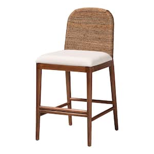 Nadim 22 in. Natural Seagrass and Wood Counter Stool (Set of 2)