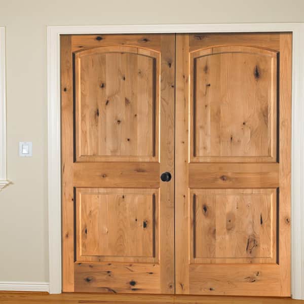 48 x 6'8 Tall Full Lite Pine Interior Prehung Double Wood Door
