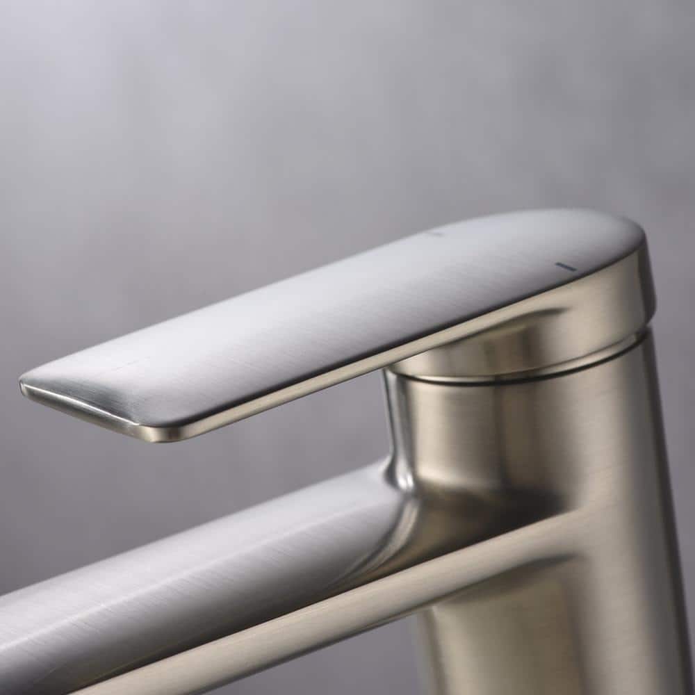 Brushed Nickel Tall Single-Handle Bathroom Faucet
