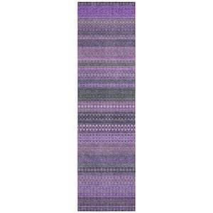 Chantille ACN527 Purple 2 ft. 3 in. x 7 ft. 6 in. Machine Washable Indoor/Outdoor Geometric Runner Rug