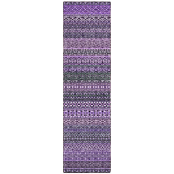 Addison Rugs Chantille ACN527 Purple 2 ft. 3 in. x 7 ft. 6 in. Machine Washable Indoor/Outdoor Geometric Runner Rug