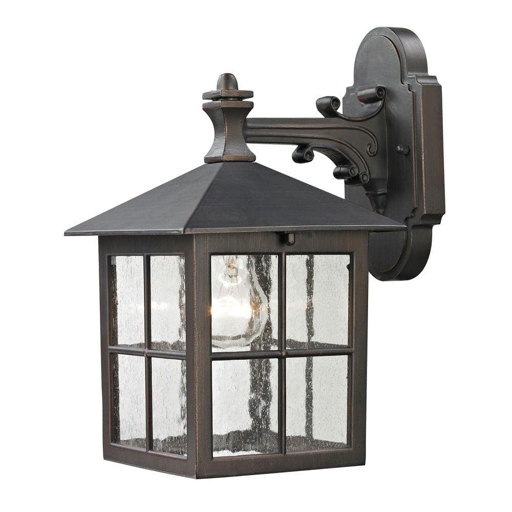 生活家電 その他 Titan Lighting Shaker Heights 1-Light Outdoor Hazelnut Bronze Sconce  TN-50178 - The Home Depot
