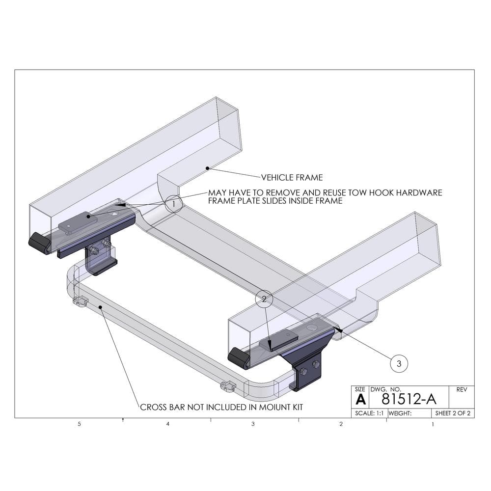 Snow Plow Custom Mount for Ford F150 1997-2004 and F250 1997-1999 and Ford Expedition/Navigator 1997-2002 - 2