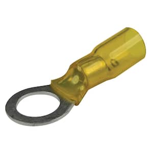 Heat Shrink Ring Terminals, Stud: 5/16 in., Wire Range: 12-10, (25-Pack)