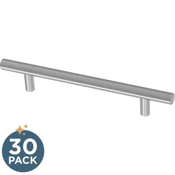 30-Pack Simple Bar 5-1/16 in. (128 mm) Modern Cabinet Drawer Pulls in Stainless Steel