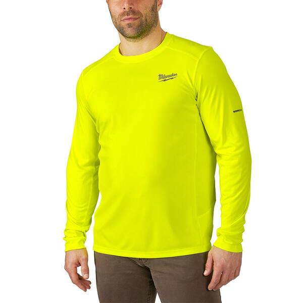 Milwaukee Men's Large Hi-Vis GEN II WORKSKIN Light Weight Performance Long-Sleeve T-Shirt